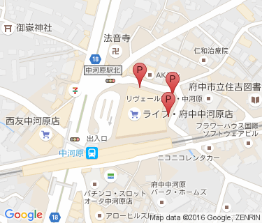 ライフ府中中河原店​駐輪場の地図