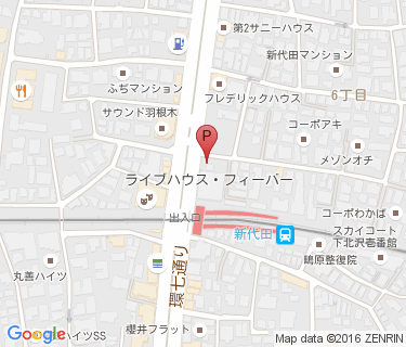 新代田自転車等駐車場の地図
