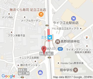 CCP江北駅西口駐輪場の地図