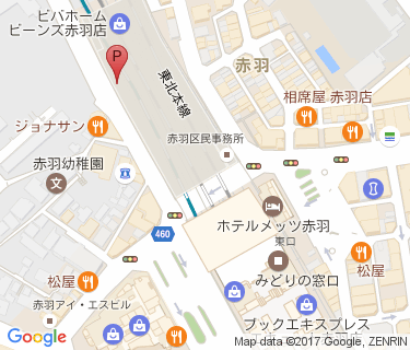 赤羽駅北部月極駐輪場の地図