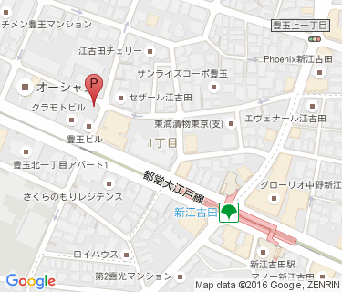 新江古田駅自転車駐車場の地図