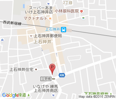 上石神井立野橋自転車駐車場の地図