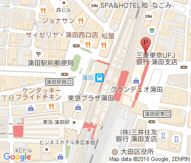蒲田駅東口自転車駐車場の地図