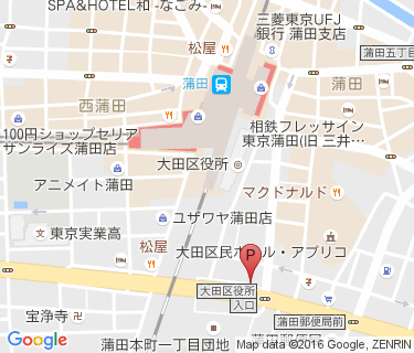 蒲田駅東口環八横自転車駐車場の地図