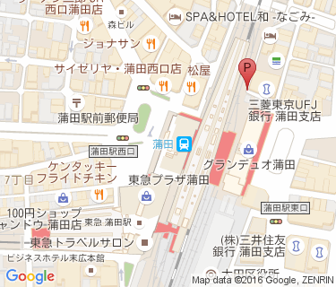 蒲田駅東口臨時駐輪帯の地図
