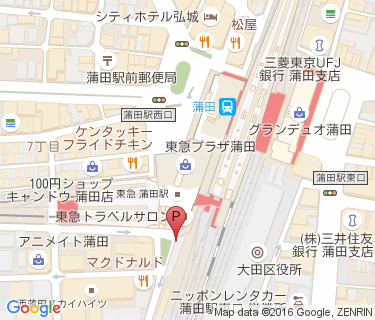 蒲田駅西口自転車駐車場の地図