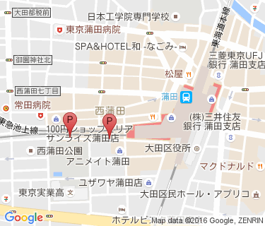 蒲田駅西口御園自転車駐車場の地図