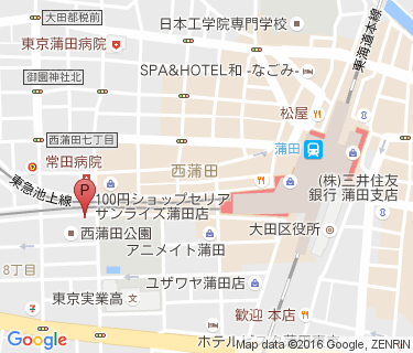 蒲田駅西蒲田公園自転車駐車場の地図