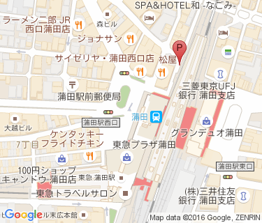 蒲田駅西口臨時駐輪帯の地図