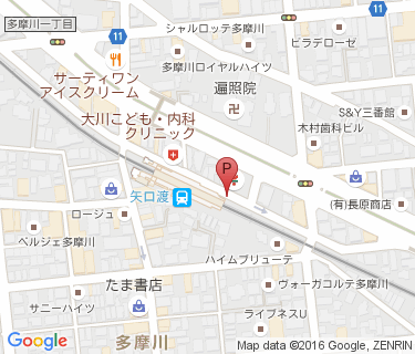 矢口渡駅前自転車駐車場の地図