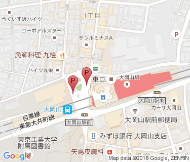 大岡山駅前地下自転車等駐車場の地図