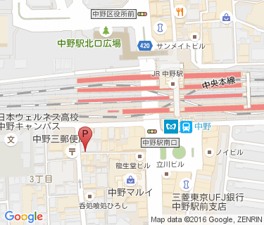 TSUTAYA JR中野駅前店駐輪場の地図