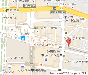 京王府中SC東高架下駐輪場の地図
