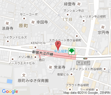 牛込柳町駅自転車駐輪場の地図