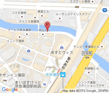 京急蒲田呑川緑道自転車駐車場の地図