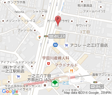 一之江駅北口駐輪場の地図