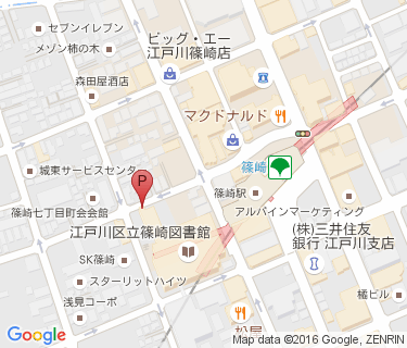 篠崎駅西口駐輪場の地図