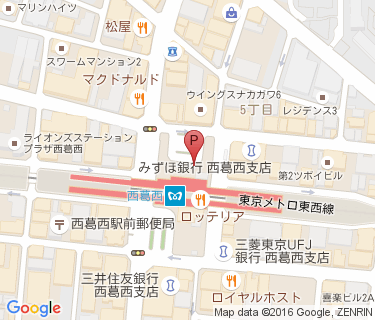 西葛西駅北口駐輪場の地図