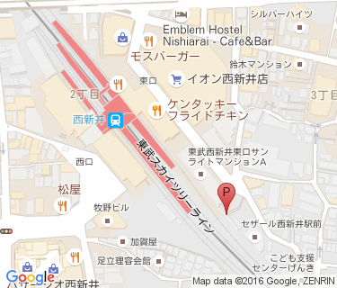 西新井南自転車駐車場の地図