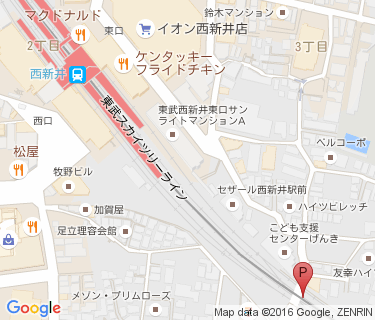 西新井自転車駐車場の地図