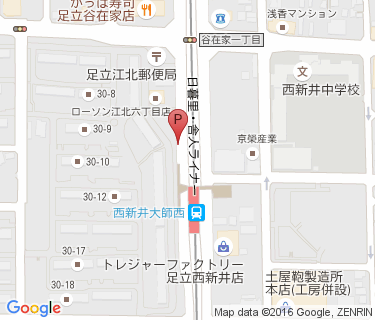 西新井大師西駅第2自転車駐車場の地図