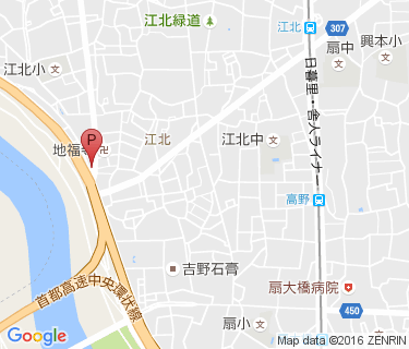 江北二丁目北自転車駐車場の地図