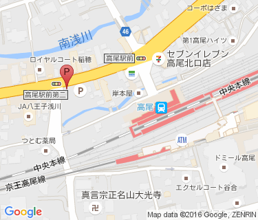 高尾駅北口臨時自転車駐車場の地図