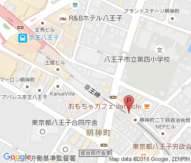 京王八王子駅東自転車駐車場の地図
