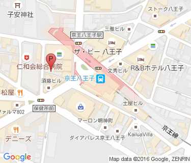 京王八王子駅中央自転車駐車場の地図
