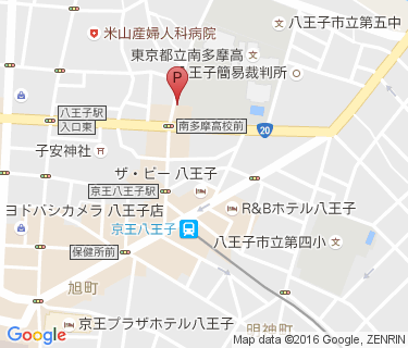 京王八王子駅北自転車駐輪帯の地図