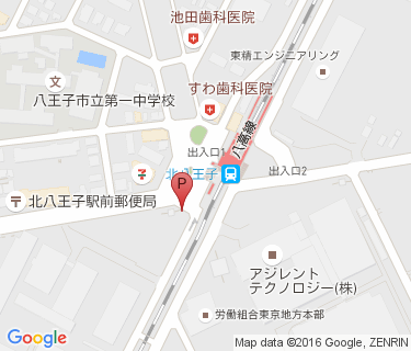 北八王子駅西口臨時自転車駐車場の地図