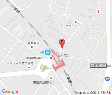 小宮駅北口自転車駐車場の地図