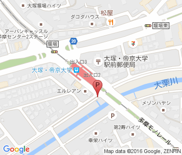 大塚・帝京大学駅第1自転車駐車場の地図