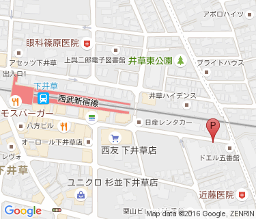 下井草南自転車駐車場の地図
