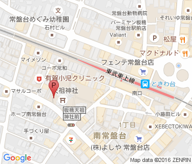 ときわ台駅南口自転車駐車場の地図