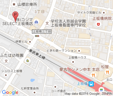 上板橋駅西自転車駐車場の地図
