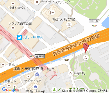 元町・中華街駅自転車駐車場の地図