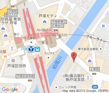 戸塚駅東口第二自転車駐車場の地図
