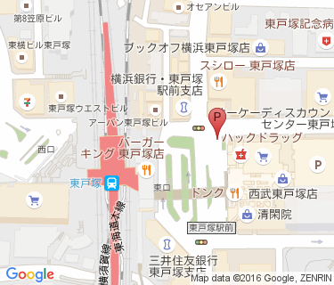 東戸塚駅東口自転車駐車場の地図