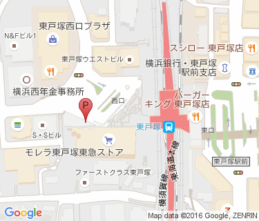 東戸塚駅西口自転車駐車場の地図
