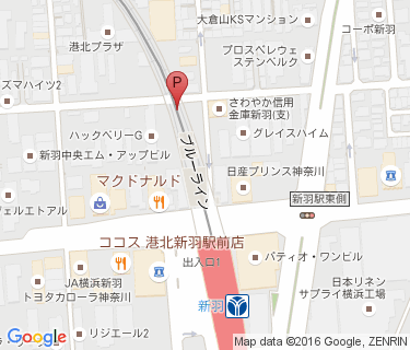 新羽駅北側駐輪場の地図