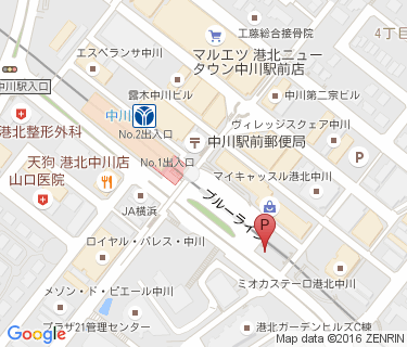 中川駅駐輪場の地図
