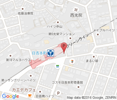 日吉本町駅第1駐輪場の地図