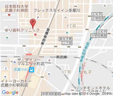 武蔵小杉駅周辺自転車等駐車場第1施設の地図