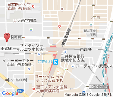 武蔵小杉駅周辺自転車等駐車場第2施設の地図