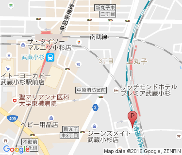 武蔵小杉駅周辺自転車等駐車場第3施設の地図