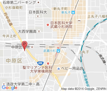 武蔵小杉駅周辺自転車等駐車場第7施設(南側)の地図