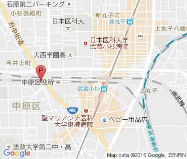 武蔵小杉駅周辺自転車等駐車場第7施設(北側)の地図