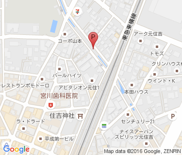 元住吉駅周辺自転車等駐車場第1施設の地図