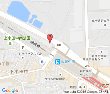 武蔵中原駅周辺自転車等駐車場第2・3施設の地図